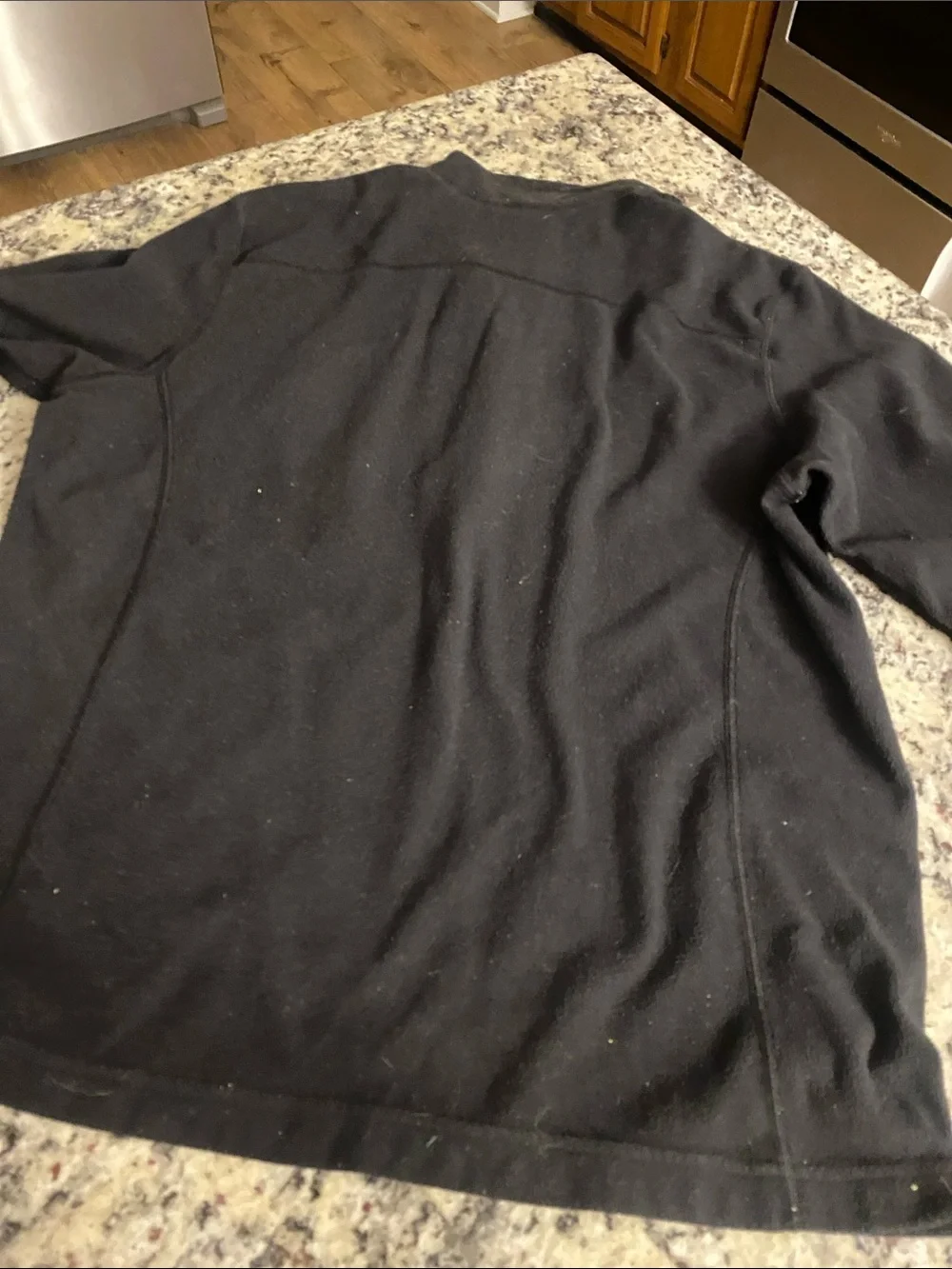 The North Face Men’s Black Fleece Zip Pullover with Gray Chest Pocket